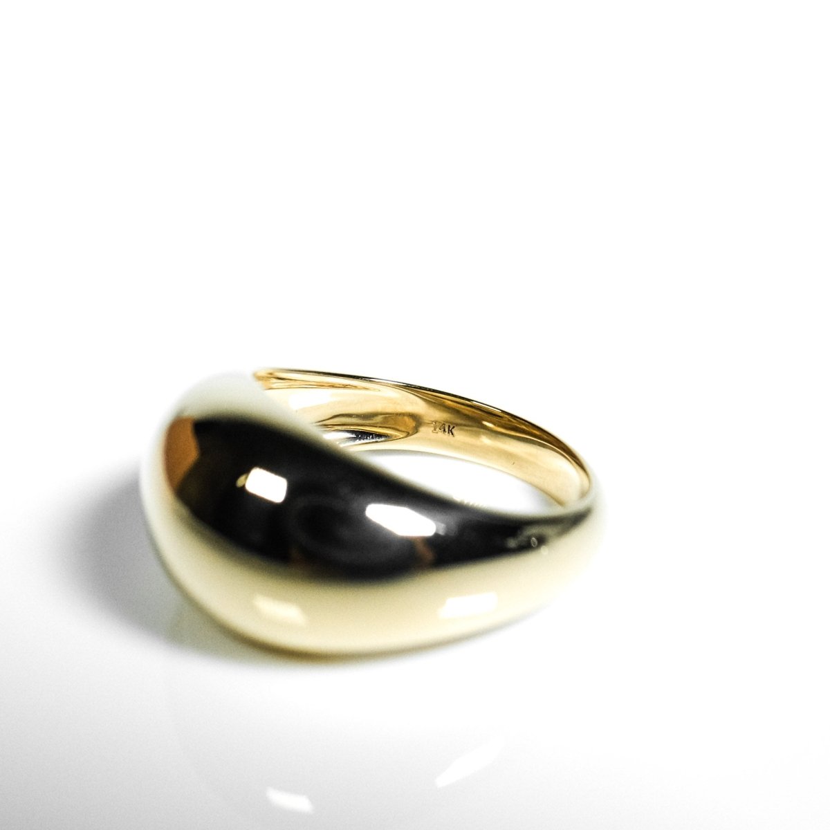 14k Solid Gold Bold Ring - aucentic