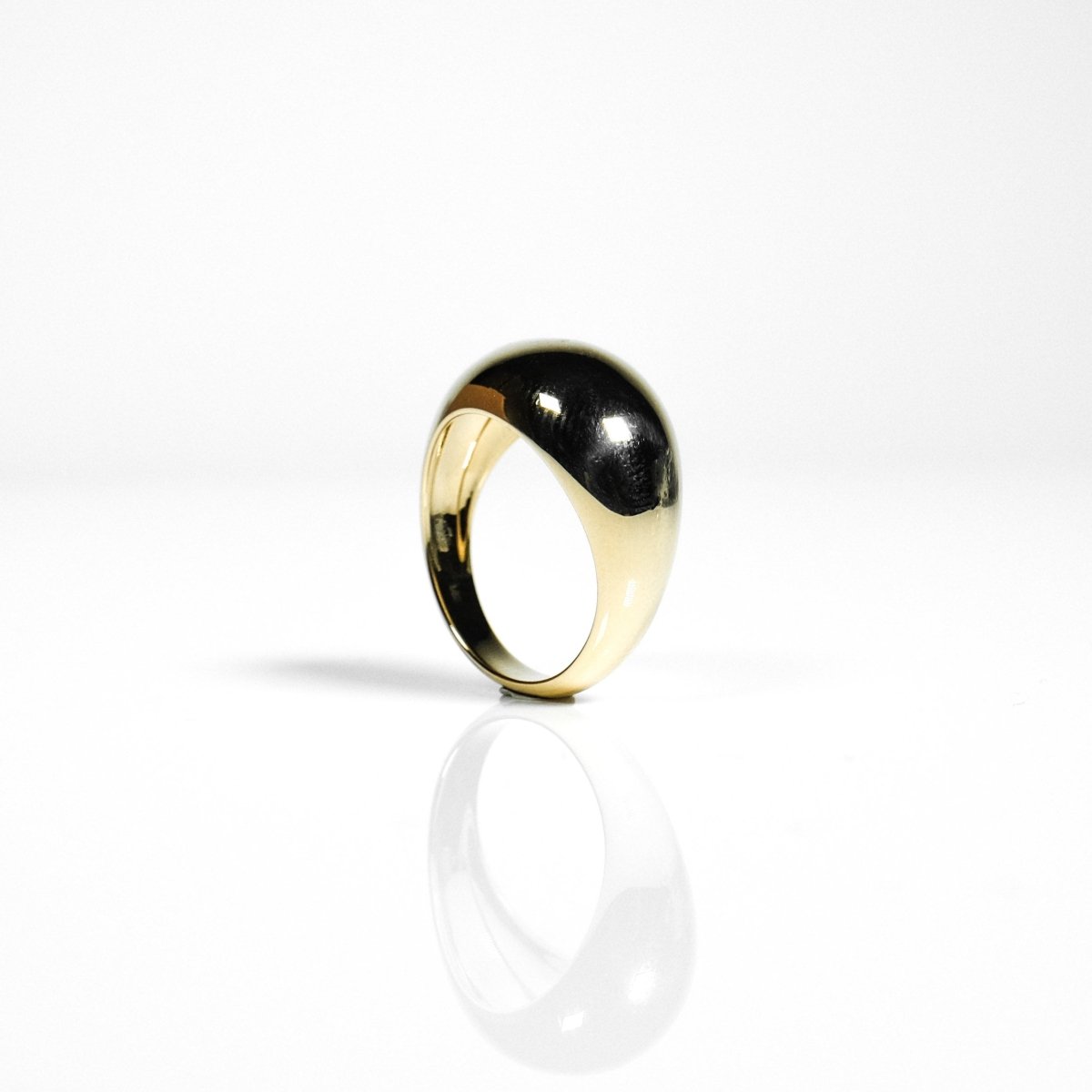 14k Solid Gold Bold Ring - aucentic