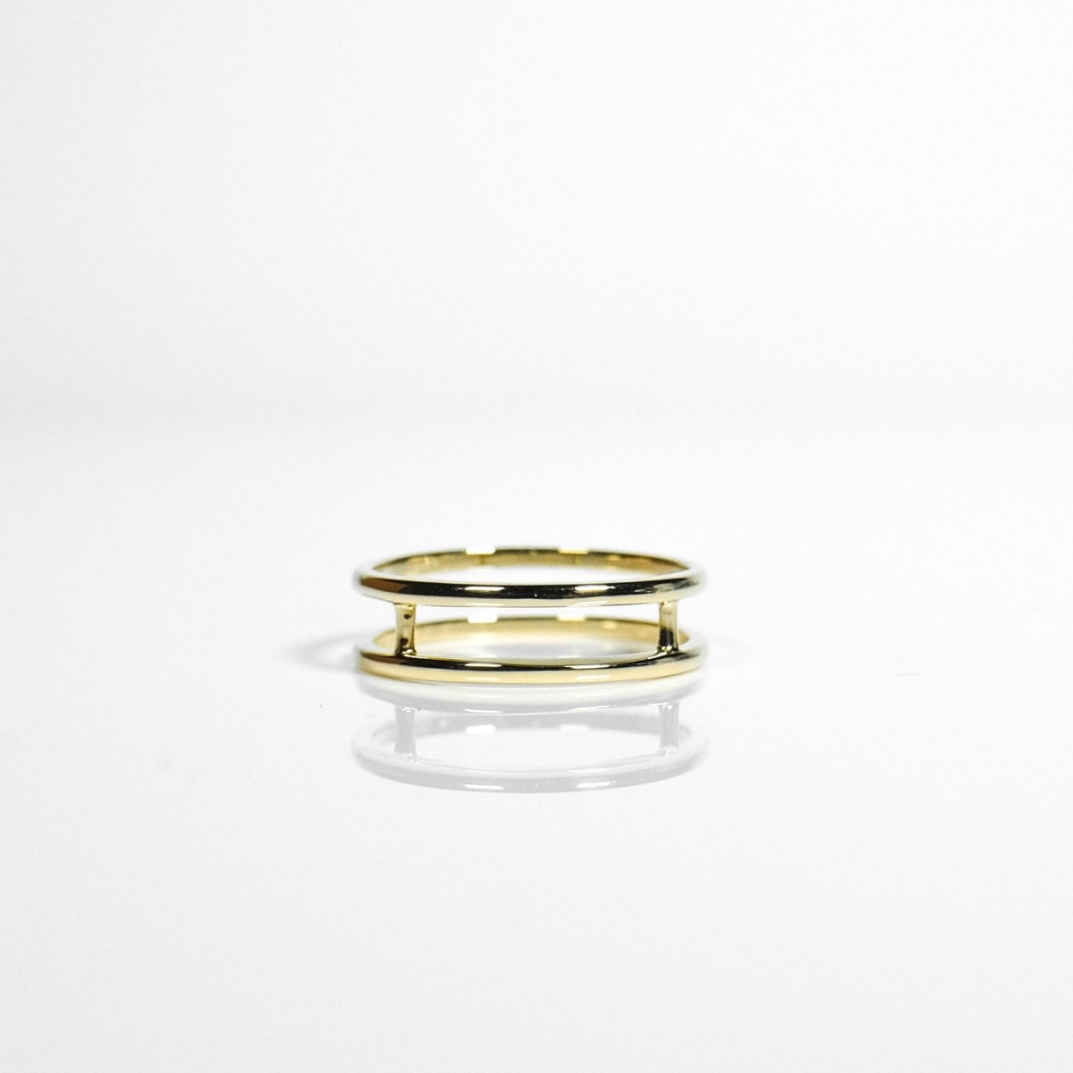 14k Solid Gold Double Ring - aucentic