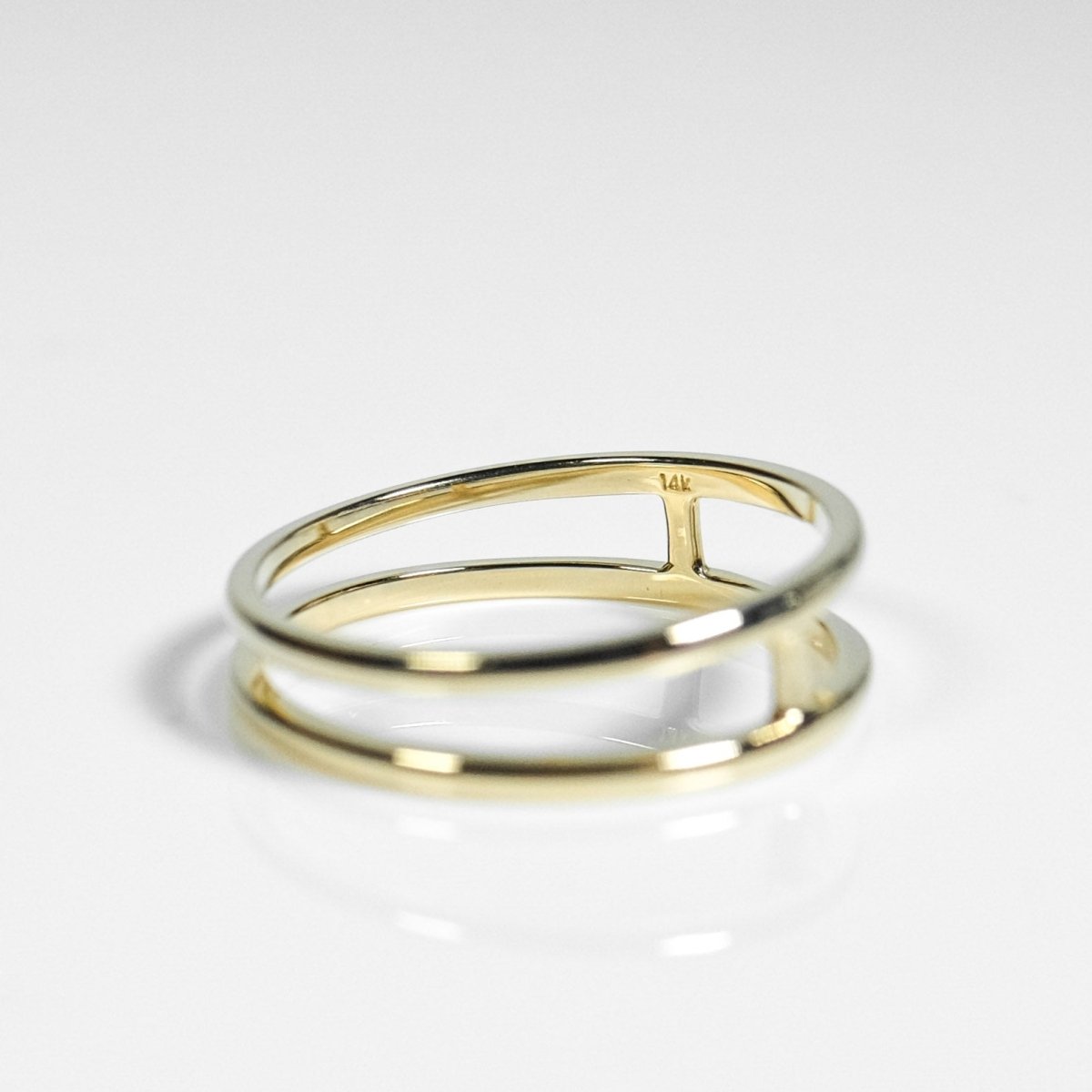 14k Solid Gold Double Ring - aucentic