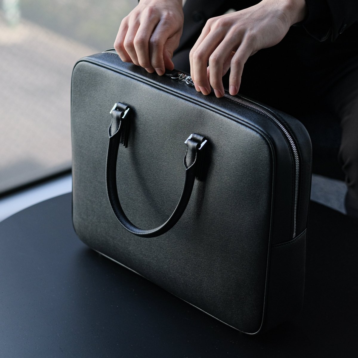 Italian Saffiano Leather Briefcase